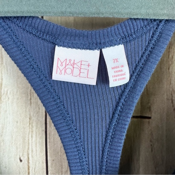 Make + Model Navy Racerback Tank Top - Picture 2 of 4